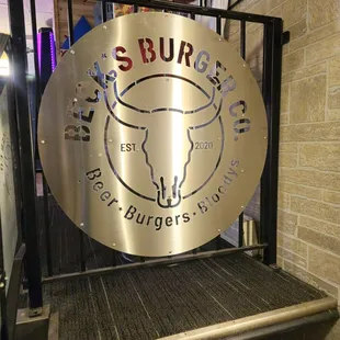 a sign for the restaurant