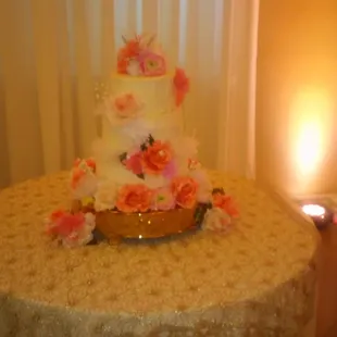 a wedding cake on a table