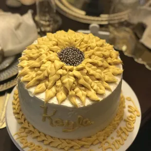 Sunflower Themed Birthday Cake