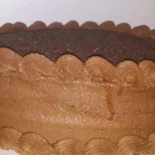 Chocolate cake with chocolate toppers