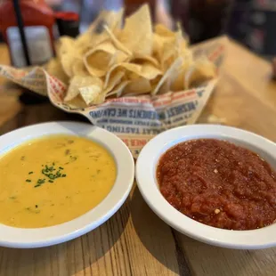 Chips Queso and Salsa