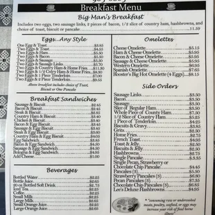 Breakfast Menu - March 2023