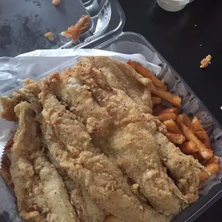 Six Fried Shrimp and Fries