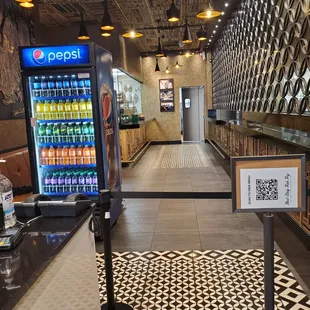 a vending machine in a restaurant