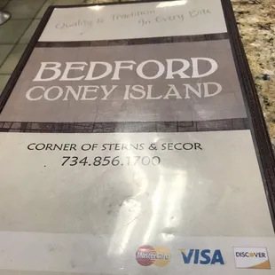 credit card on counter