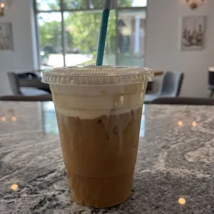 iced coffee in a plastic cup