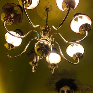 Chandelier in the restroom!