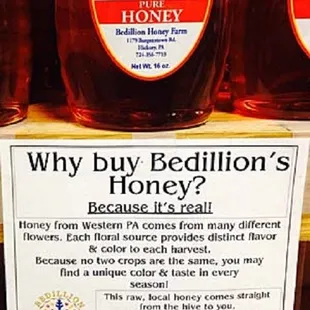 a sign for honey