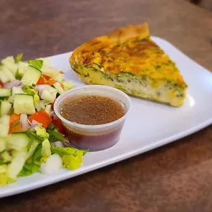 Spinach &amp; Feta Quiche with a Side Salad