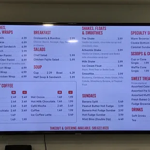 4/2021 menu. Summer menu change next month. More salads to come