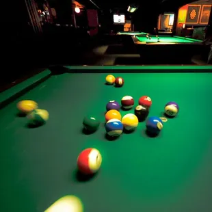 billiards on a pool table