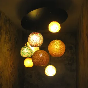 hanging lights near the front entrance