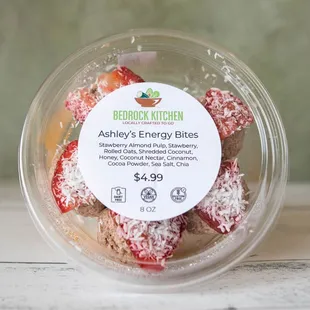 a container of strawberry shortbreads