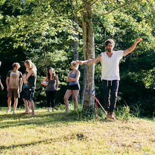We always have the slack line out!
