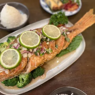 Red Snapper with spicy lime sauce