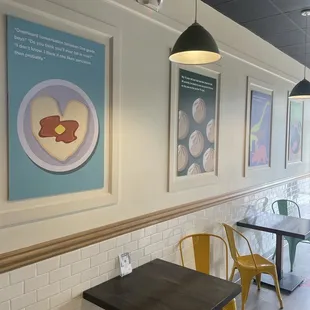 tables and chairs in a restaurant