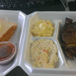 Country Rib Plate with Cole Slaw and Potato Salad