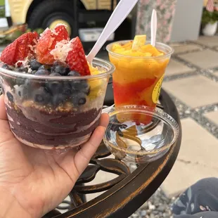 Mambo mango açaí bowl and mango chili lime smoothie