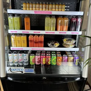 Refrigerated beverages including fresh juices