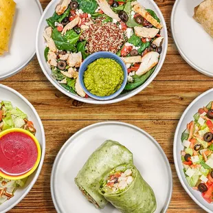Healthy and delicious salads and wraps