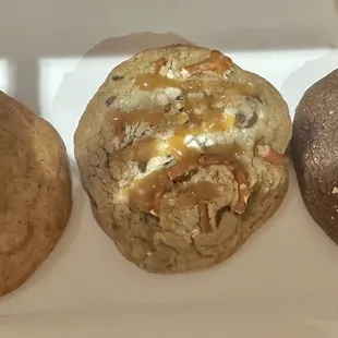 Snickerdoodle (left), Sea Salt Caramel Crunch (middle), and S'Mores (right)