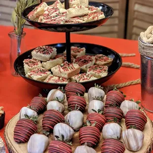 Blondies and chocolate covered strawberries so good some of our favorites.