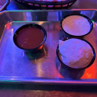 Bee Sting, Ranch (top), Blue Cheese