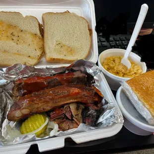 Brisket and rib plate
