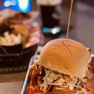 a pulled pork sandwich on a bun