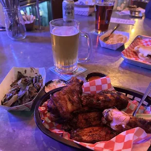 Collards, smoked wings