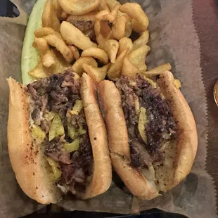 Brisket Philly, sidewinder fries