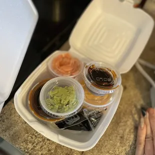 They sent all of my sauces separately as requested. I nearly cried from joy.  Everything was perfectly packed and amazing.