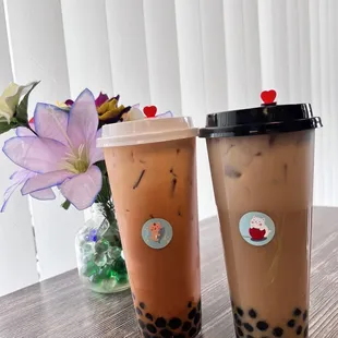 two cups of boba