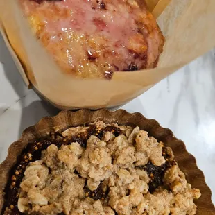 a muffin and a pie