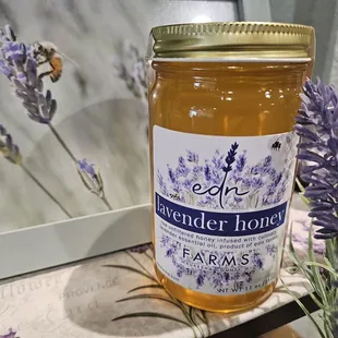a jar of lavender honey