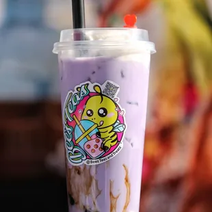 Taro Milk Tea w/ Boba!