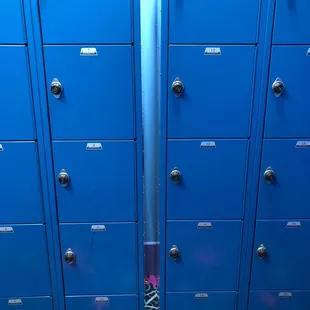 Lockers near the women's bathroom