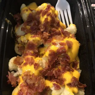 Roasted Cauliflower w/ Cheese &amp; Bacon