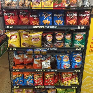a display of chips