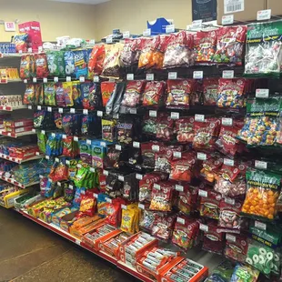 shelves of candy and candy