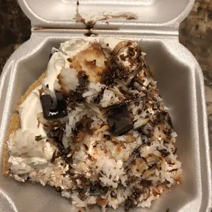 Chocolate, coconut almond chocolate pie
