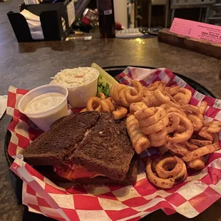 Ruben and curly fries