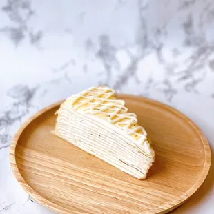 Lemon poppyseed crepe cake.