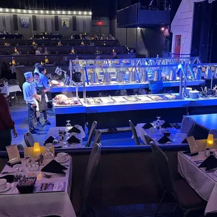 Longer distance photo of the buffet