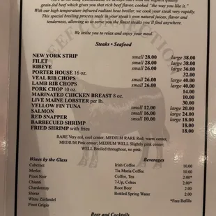 the menu