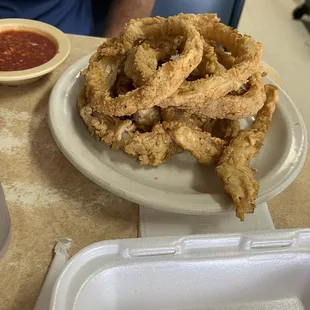 Huge pile of onion rings