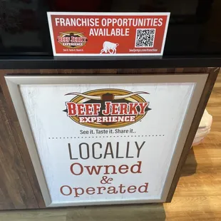 a sign on the counter