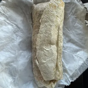 Chorizo burrito they make in house. Chorizo, potato, cheese &amp; onion