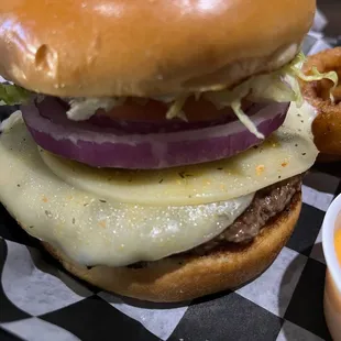 O'Brady burger. Look at those spices and that cheese.