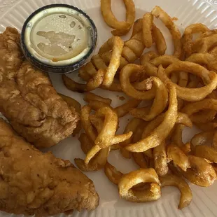 Kids size tenders and fries